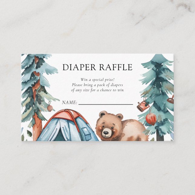 Carte D'accompagnement Un Petit Baby shower De La Forêt De Camper (Devant)