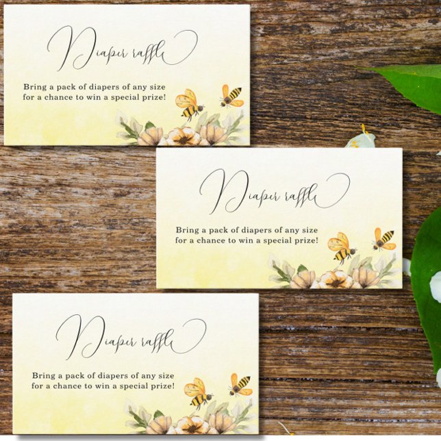 Carte D'accompagnement Un petit Baby shower de raffle de la couche d'abei (Créateur téléchargé)