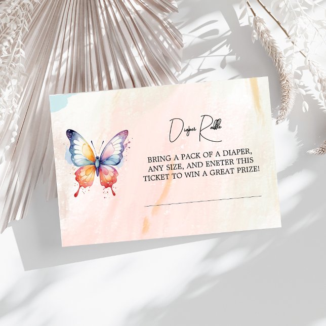 Carte D'accompagnement Un petit Baby shower fantaisiste pastel aux papill (Créateur téléchargé)