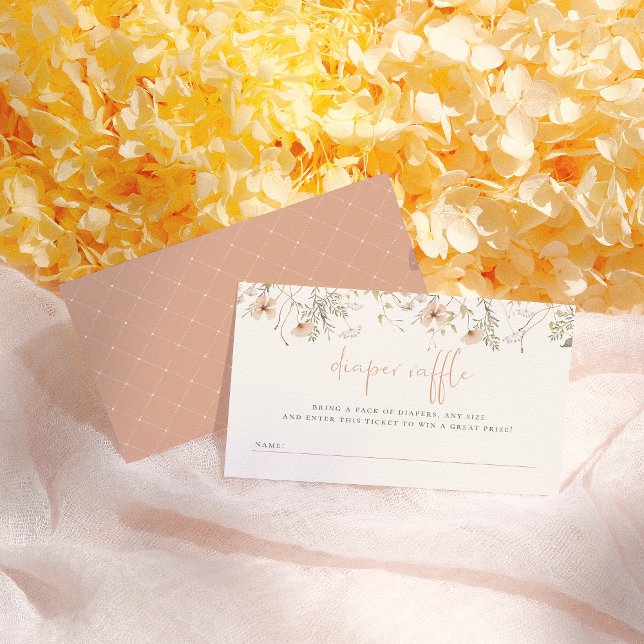 Carte D'accompagnement Un Petit Baby shower Fleur sauvage de  de la chair (Créateur téléchargé)