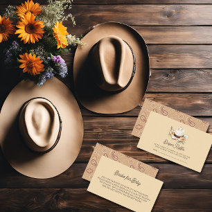 Carte D'accompagnement Un petit Baby shower occidental Cowboy