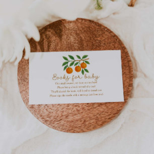 Carte D'accompagnement Un Petit Baby shower Orange Cutie Livres Pour Bébé