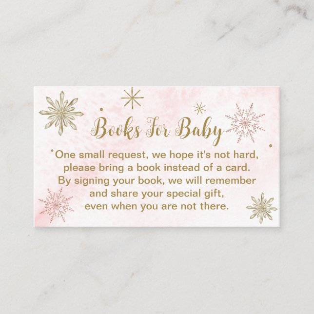 Carte D'accompagnement Un petit Baby shower rose Snowflake (Devant)