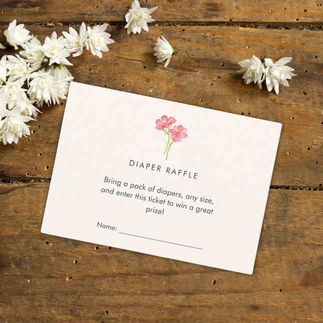 Carte D'accompagnement Un petit bébé fleur sauvage dans un baby shower fl (Créateur téléchargé)