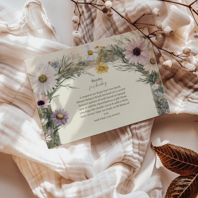 Carte D'accompagnement Un petit Boho Nature Books Fleur sauvage pour bébé (Créateur téléchargé)