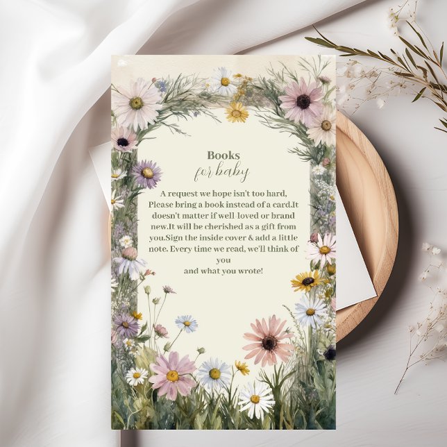 Carte D'accompagnement Un petit Boho Nature Books Fleur sauvage pour bébé (Créateur téléchargé)