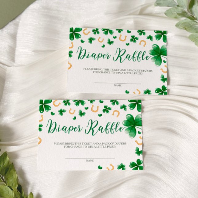 Carte D'accompagnement Un Petit Charme Chanceux Baby shower Déchets Raffl (Créateur téléchargé)