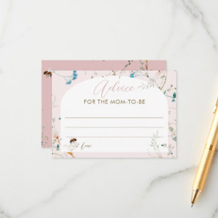 Carte D'accompagnement Un petit conseil de Baby shower Fleur sauvage pour