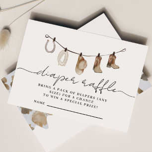 Carte D'accompagnement Un petit cowboy est en route Diaper Raffle