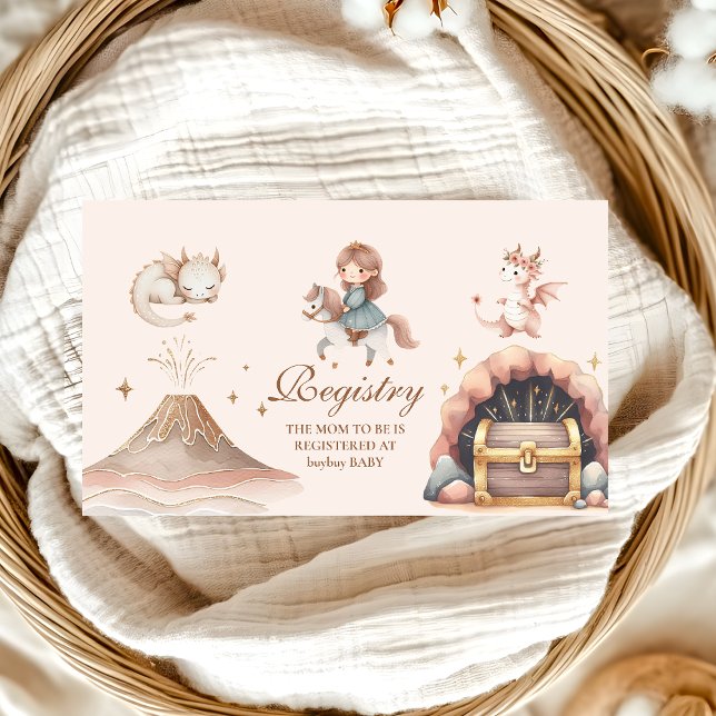 Carte D'accompagnement Un petit dragon est sur le Baby shower Way (Créateur téléchargé)