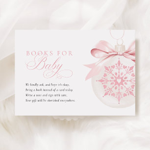 Carte D'accompagnement Un petit flocon de neige Baby shower rose Livres p
