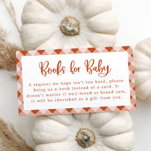 Carte D'accompagnement Un petit gâteau Baby shower d'automne livre pour b