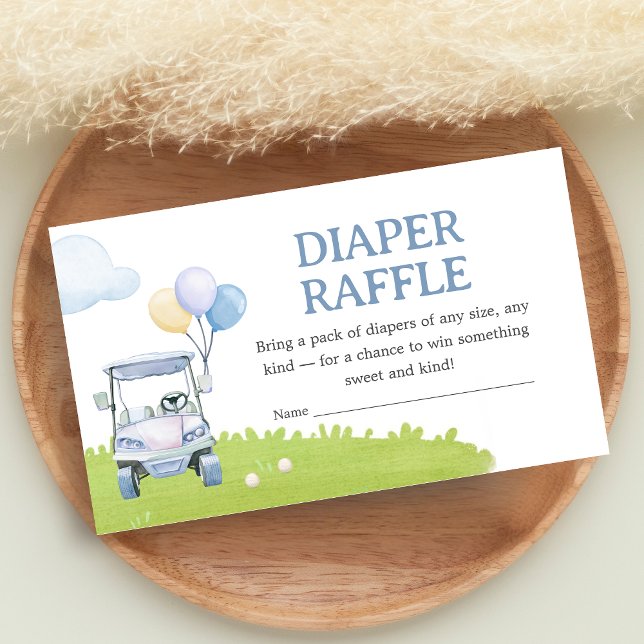Carte D'accompagnement Un petit Golf Bébé Shower Tirage au Sort Couches (Golf A Little Putter Baby Shower Diaper Raffle)