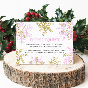 Carte D'accompagnement Un petit livre de Baby shower de flocon de neige p