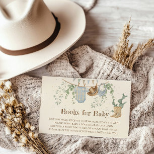 Carte D'accompagnement Un petit livre de Baby shower pour bébé Cowboy