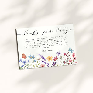 Carte D'accompagnement Un petit livre Fleur sauvage pour Baby Floral Gard