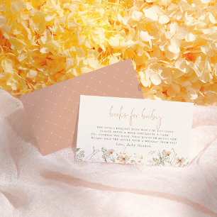 Carte D'accompagnement Un Petit Livre Fleur sauvage Pour Le Baby shower