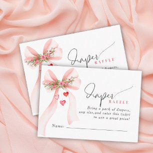 Carte D'accompagnement Un petit nœud rose Saint-Valentin Baby shower