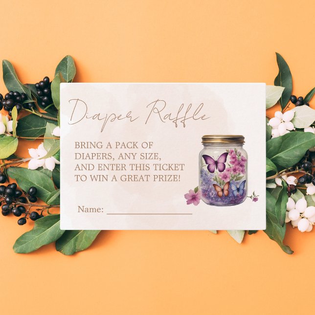 Carte D'accompagnement Un petit papillon dans un bocal Baby shower floral (Créateur téléchargé)