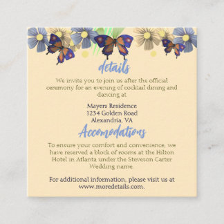 Carte D'accompagnement Un Petit Papillon Est Sur Le Chemin Floral