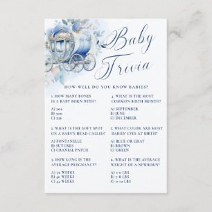 Carte D'accompagnement Un Petit Prince Bleu Royal Bébé Douche Quiz