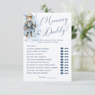 Carte D'accompagnement Un Petit Prince Bleu Royal Douche Maman ou Papa