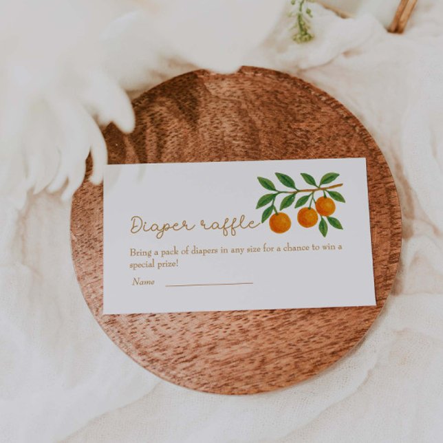 Carte D'accompagnement Un Petit Raffin De Baby shower Orange Cutie (Créateur téléchargé)