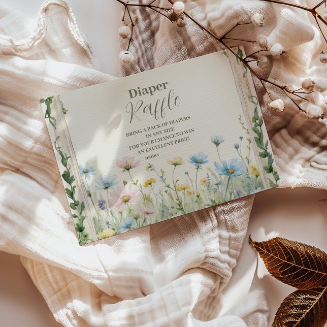 Carte D'accompagnement Un Petit Raffle Fleur sauvage Diapper (Créateur téléchargé)