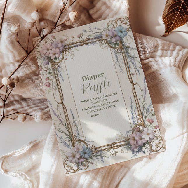 Carte D'accompagnement Un Petit Raffle Fleur sauvage Diapper (Créateur téléchargé)