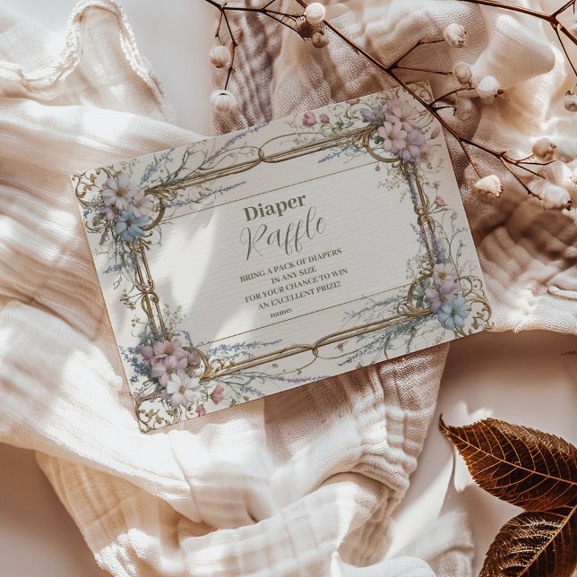 Carte D'accompagnement Un Petit Raffle Fleur sauvage Diapper (Créateur téléchargé)