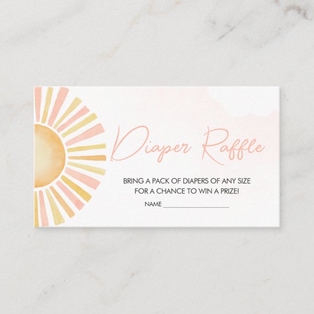 Carte D'accompagnement Un petit rayon de soleil Baby shower Déchets Raffl (Devant)