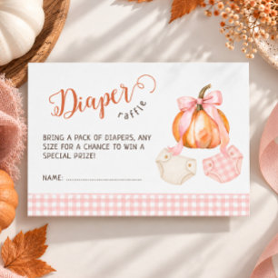 Carte D'accompagnement Un petit ruban rose gingham pour citrouille tombol