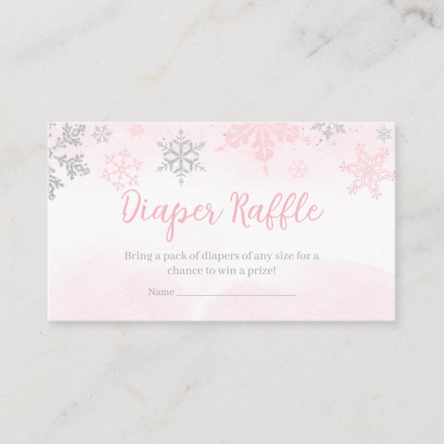 Carte D'accompagnement Un Petit Snowflake Baby shower Rose Déchets Raffin (Devant)