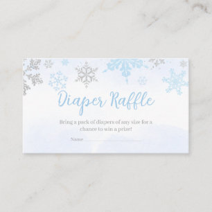 Carte D'accompagnement Un Petit Snowflake Blue Baby shower Diaper Raffle