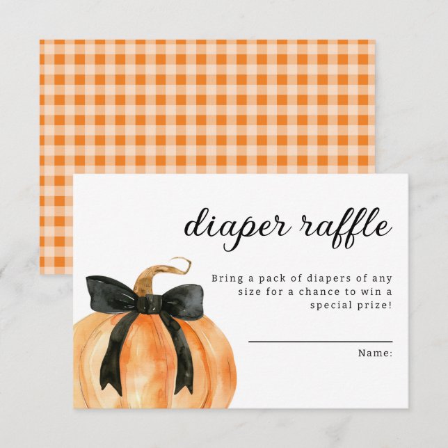 Carte D'accompagnement Un peu de Citrouille est ici Baby shower (Devant / Derrière)