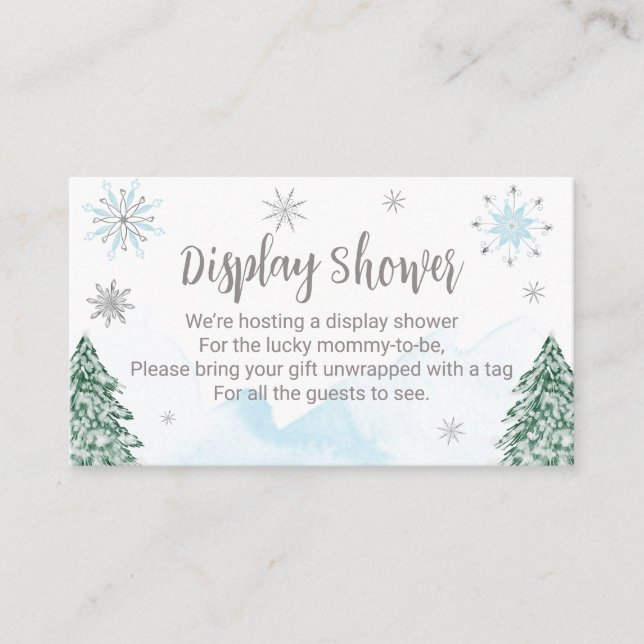 Carte D'accompagnement Un peu de neige Baby shower de Noël Affichage Douc (Devant)