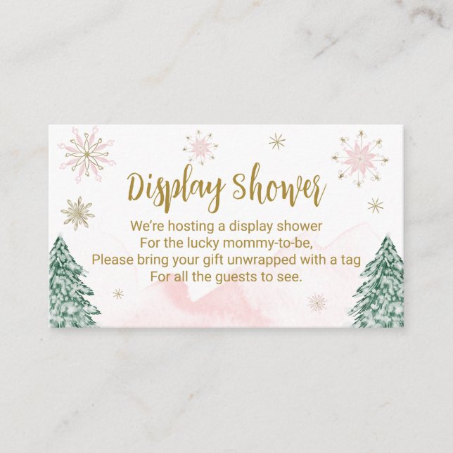 Carte D'accompagnement Un peu de neige Baby shower de Noël Affichage Douc (Devant)
