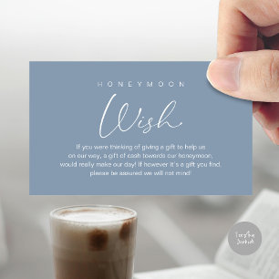 Carte D'accompagnement Un souhait de lune de miel, Mariage romantique mod