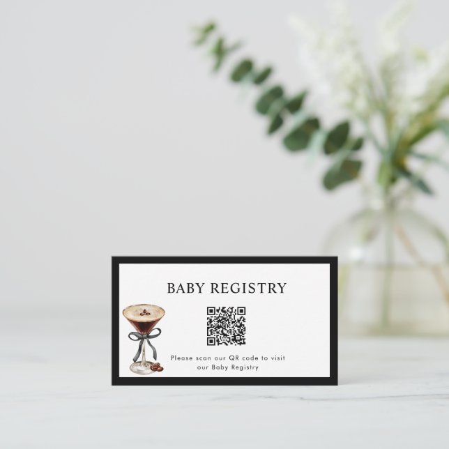 Carte D'accompagnement Un Tini One est en route Baby Shower QR code  (Debout devant)