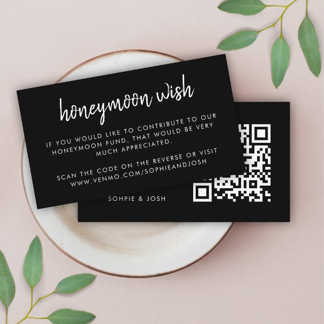 Carte D'accompagnement Un voeu de lune de miel | QR Code Mariage Registre (Créateur téléchargé)