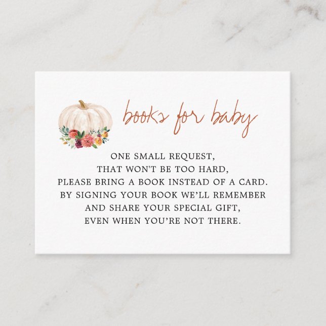 Carte D'accompagnement Une Demande De Baby shower Un Peu Citrouille (Devant)