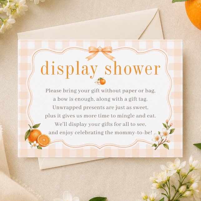 Carte D'accompagnement Une exposition de douche à carreaux orange avec un (Créateur téléchargé)
