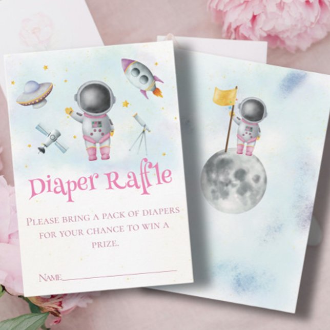 Carte D'accompagnement Une fille de l'espace Une astronaute lance des roq (Créateur téléchargé)