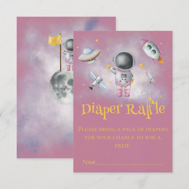 Carte D'accompagnement Une fille de l'espace Une astronaute lance des roq (Devant / Derrière)