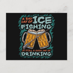Carte D'accompagnement Une mauvaise journée de pêche sur glace Humour drô