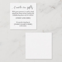 Une note sur les cadeaux