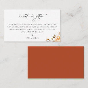 Carte D'accompagnement Une Note Sur Les Cadeaux Automne Mariage De Boîtie