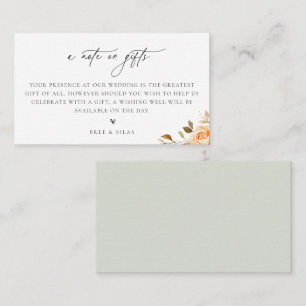 Carte D'accompagnement Une Note Sur Les Cadeaux Automne Mariage De Boîtie