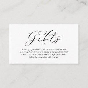 Carte D'accompagnement Une Note Sur Les Cadeaux De Mariage, Belle Éléganc