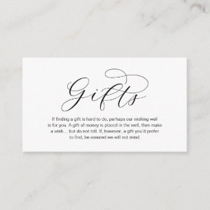 Carte D'accompagnement Une Note Sur Les Cadeaux De Mariage, Belle Éléganc